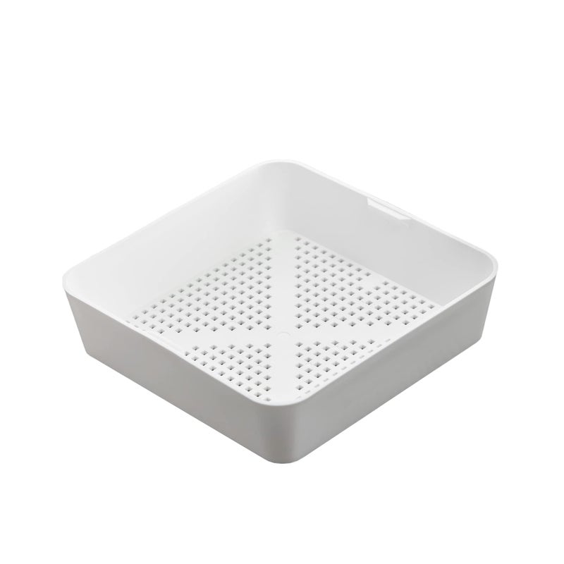 STEADYKLEEN - 8.5-inch Floor Sink Drain Cover Alternative, Square Drain Basket for Restaurants, Use Below 3 Compartment Sink. Sink Strainer with 0.19-inch Holes, Versatile Plastic Drain Screen Basket - Image 1